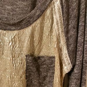 Flashy gray and gold top